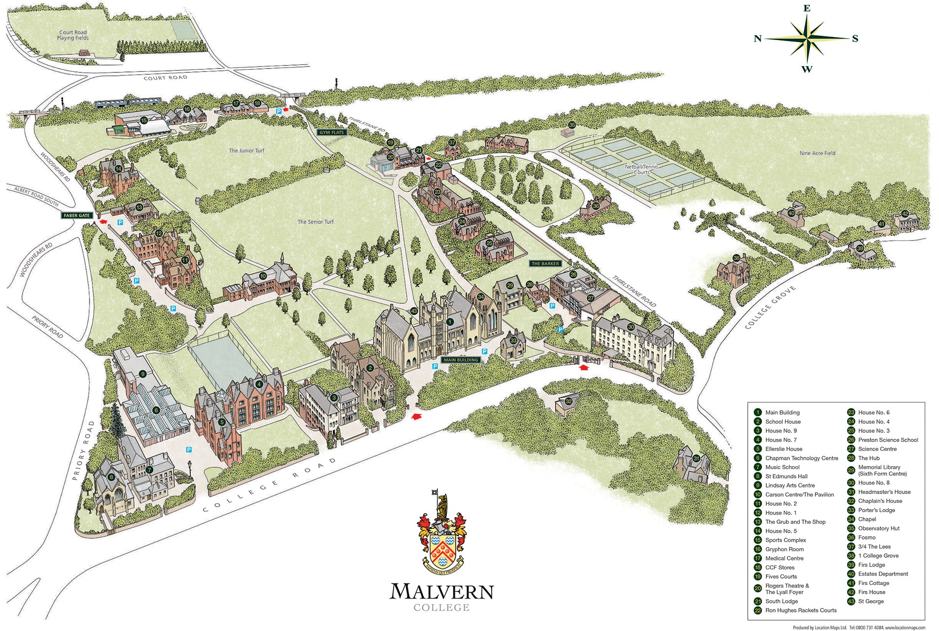 Malvern College Campus Map